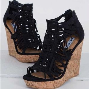 Not Rated Honey Buns Fringe Wedge Sandals